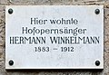 image=File:Plaque Hermann Winkelmann, Liesing.jpg