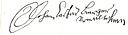 Johann Caspar Joseph de Barger – podpis