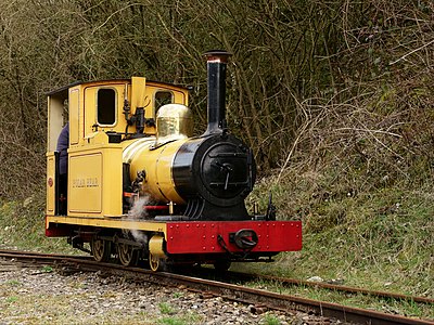 Polar Bear, a W. G. Bagnall 2-4-0 steam locomotive on the Amberley Museum Railway