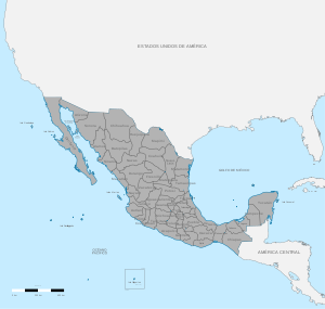 Divisió política de Mèxic 1865.
