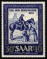Saarländische Briefmarke (1952): Postreiter