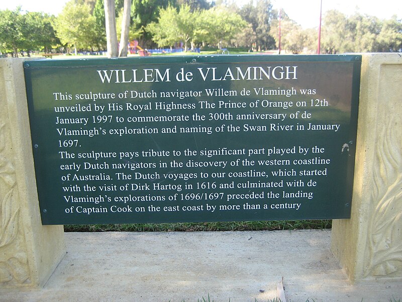 File:Public art - Willem de Vlamingh, Burswood plaque.jpg