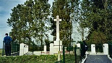 RE Grave, Railway Wood, a memorial to men of the 177th Tunnelling Company RE Grave Railway Wood cemetery memorial.jpg