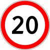 Maximum speed limit (20 km/h)