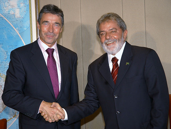 Rasmussen in Brazil with Lula da Silva, 25 April 2007