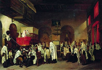 "V synagoze", (1867), olej na plátně - Státní Treťjakovská galerie.