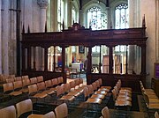 View from the nave transept into the Lady chapel showing the Bishop Say memorial screen