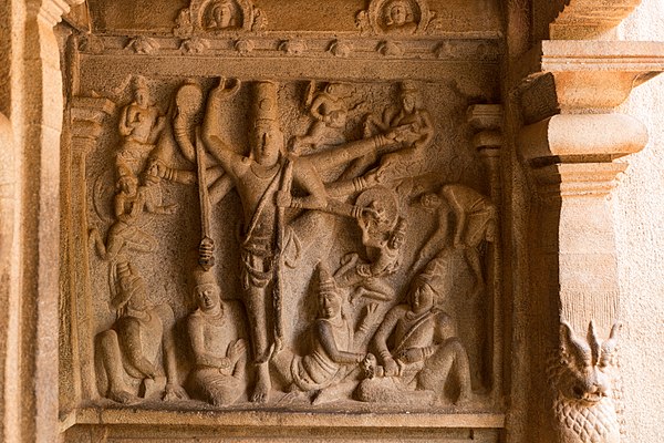 Sculpture of Vishnu Measuring the Earth in Mahabalipuram Dating 7th Century CE.