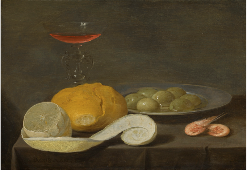 File Still Life With A Wine Glass Peeled Lemon Bread Roll Olives And