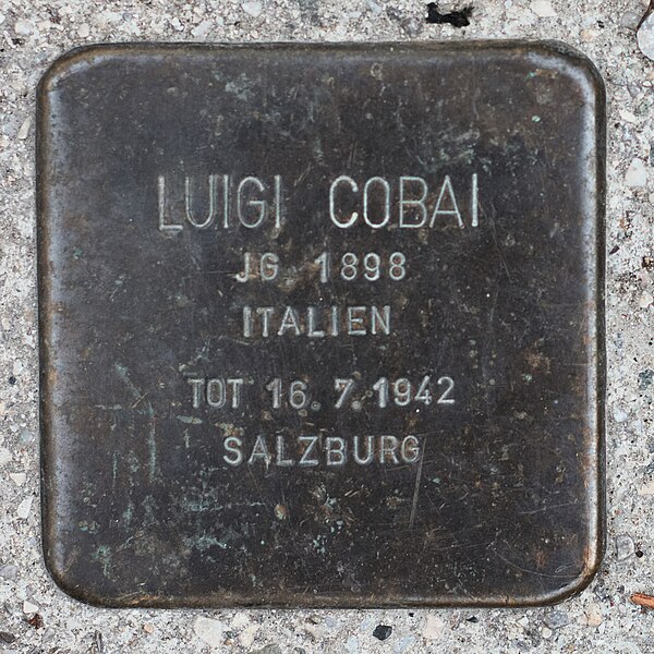 File:Salzburg - Elisabeth-Vorstadt - Südtirolerplatz Stolpersteine Hauptbahnhof - Luigi Cobai.jpg