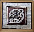 Obrázek mořské želvy vytištěný na tkanině tapa, Samoa