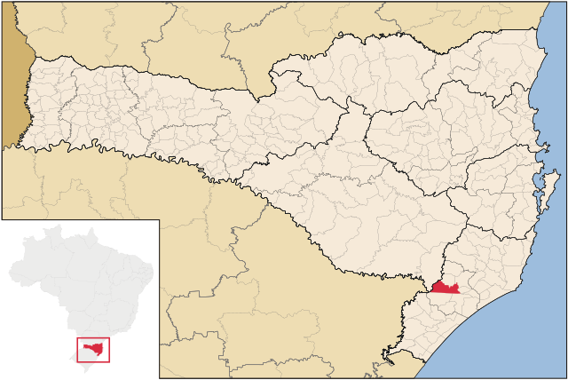 Localização de Siderópolis em Santa Catarina