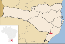 Localização de Siderópolis em Santa Catarina