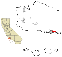 Santa Barbara County California Incorporated and Unincorporated areas Montecito Highlighted.svg