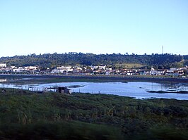 De rivier São Miguel in São Miguel dos Campos