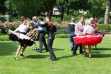 American-style square dancers performing outdoors in Schleswig-Holstein, Germany in 2014 Schleswig-Holstein, Itzehoe, Museumsfest 2014 NIK 7581.JPG