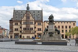 Market square with town hall