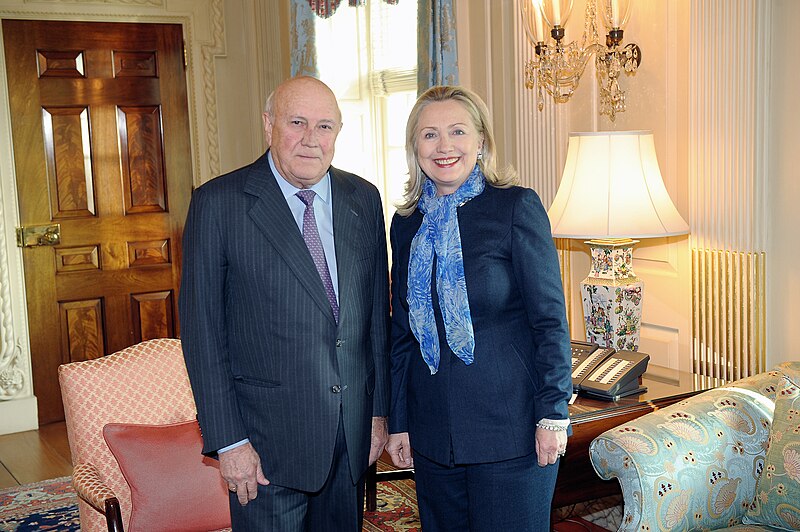 File:Secretary Clinton Meets With Former South African President F.W. de Klerk.jpg