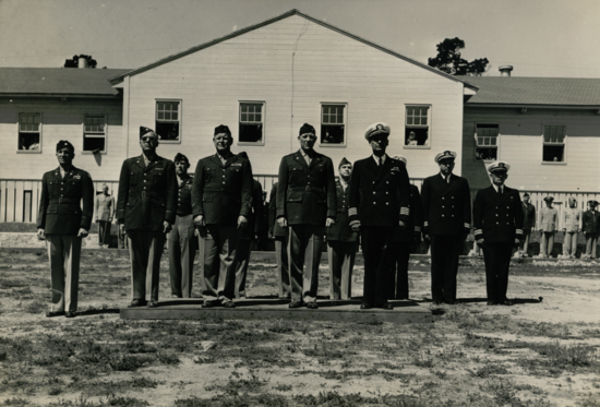 Senior Army / Navy Civil Affairs Staging Area officers at the Presidio of Monterey in the Spring of 1945.