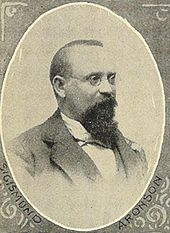 Sigismund Aronson, president of the congregation. The photo dates from about 1900, after the congregation dissolved. Sigismund Aronson.jpg