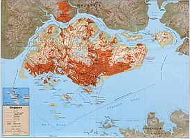 kaart: Geografie van Singapore