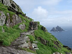 Subida e vista de Sceilg Beag (a ilha pequena)