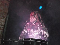 Drummer Steve Skinny Felton performing the water drums