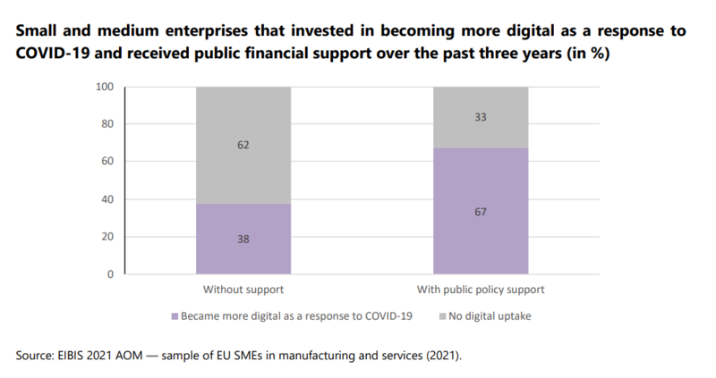 File:Small and medium enterprises that invested in becoming more digital as a response to COVID-19 and received public financial support over the past three years.png