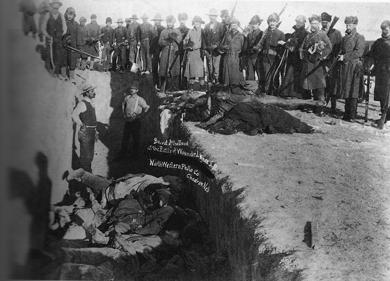 File:Soldiers at a burial for the dead at Wounded Knee, South Dakota, c. 1891.jpg