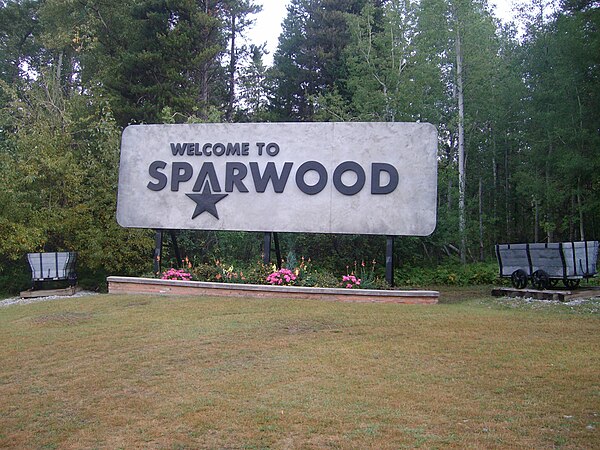 Sparwood's welcome sign