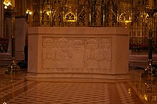 The altar includes St. Patrick and other saints. St patricks alter.jpg