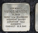 Stolperstein für Markus Hundert, Seestraße 7, Dresden.JPG