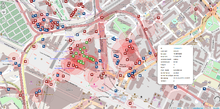 A crowdsourced map of CCTV cameras near Grande Arche using OpenStreetMap data Surveillance cameras mapped.png