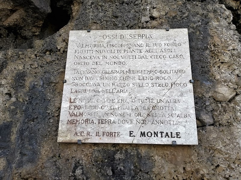 File:Targa Ossi di seppia di Eugenio Montale - Forte Pozzacchio.jpg