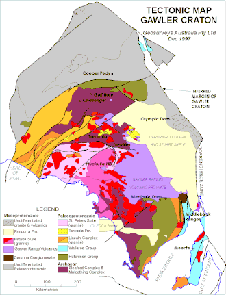 A tectonic map of the Gawler Craton Tectonic Map of Grawler Craton.gif