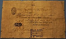 A PS1 note dated 1797 (and marked as having been paid in 1928). The First PS1 note, 1797 - Bank of England Museum - Joy of Museums.jpg