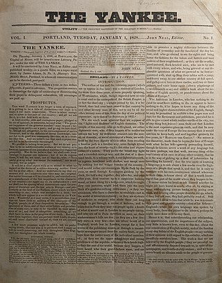 <i>The Yankee</i> 1820s American literary magazine edited by John Neal