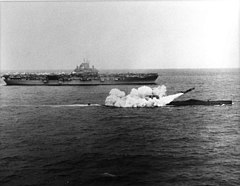 USS Halibut firing a Regulus missile