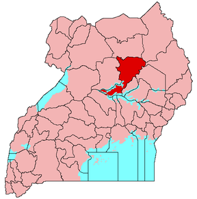 Harta districtului Lira în cadrul Ugandei