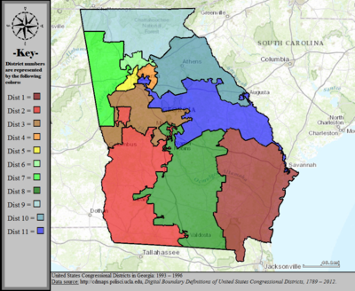 United States Congressional Districts in Georgia, 1993 – 1996.tif