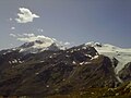 La fantastica vista che si apre da poco sopra il Rifugio Larcher verso Monte Vioz, Palon de la Mare e Cevedale