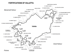 Valletta festningsverk map.png