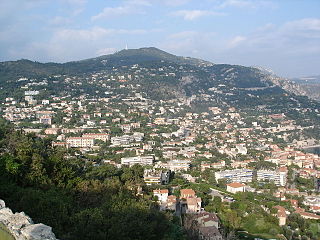 Hills surrounding Villefranche with Mont-Leuze in the background