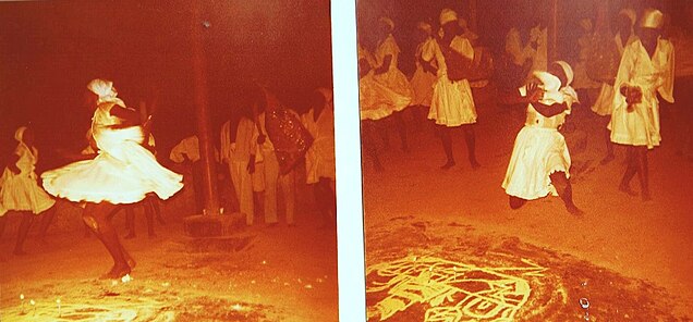 Scenes from a Vodou ritual in Haiti, depicting the bodily movement of a female Vodou practitioner. Voodoo scenes from Haiti (2).jpg