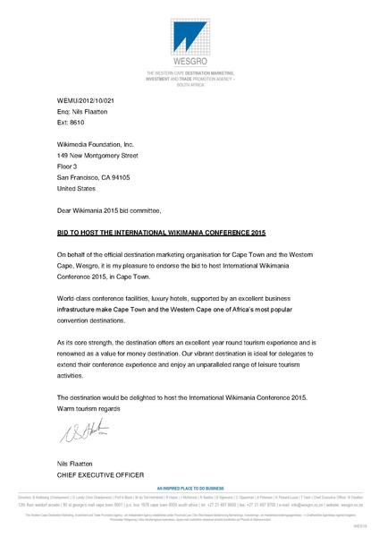 File:Wesgro - letter of support for Wikimania 2015 in Cape Town.pdf