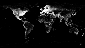 Map of the world showing the distribution of Wikidata items