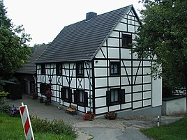 Half-timbered courtyard building in Im Frankholz