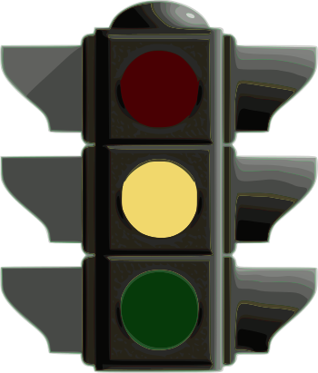 English: yellow traffic light Español: señal d...