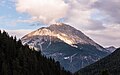 De avond valt rond de Piz S-chalambert (Zicht vanuit Val Sinestra om ~18.02 uur)