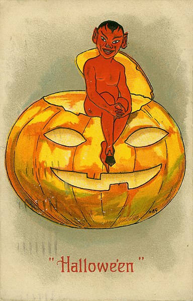 File:"Hallowe'en." (Devil-demon seated on top of a Jack-O-Lantern).jpg
